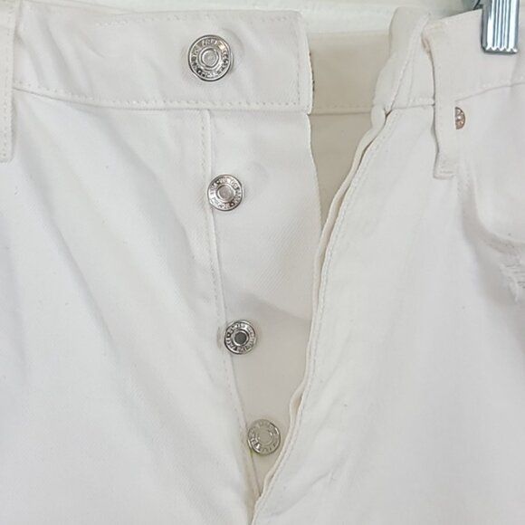 *NWT* WE THE FREE Tapered Baggy Boyfriend Distressed Jeans Chalk White, size 28 - Picture 4 of 10